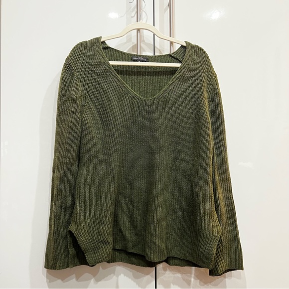 Olive Green J. Crew Knit Cozy Fall Sweater - Picture 3 of 8